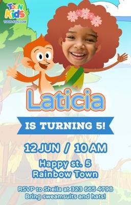 Jungle party invitation portrait
