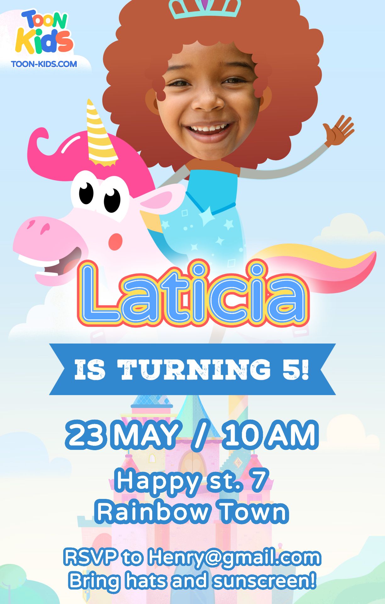 Fairytale party invitation portrait