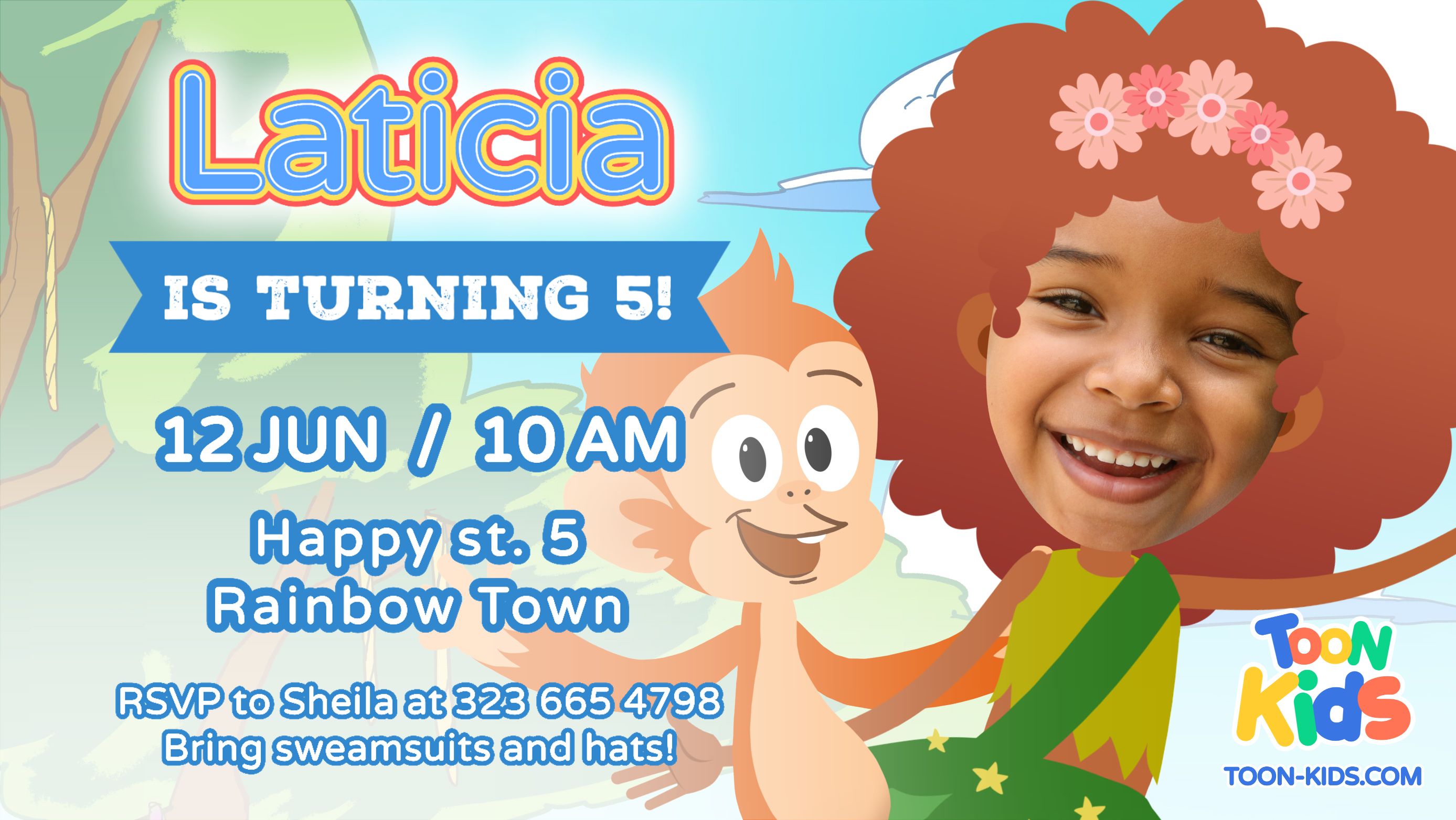 Jungle party invitation landscape