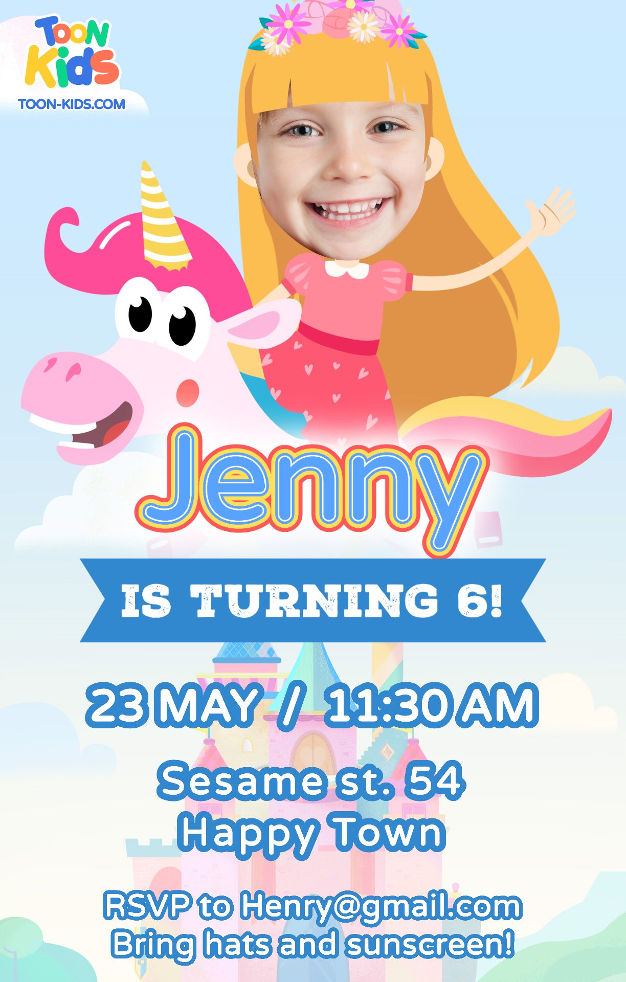 Fairytale party invitation portrait