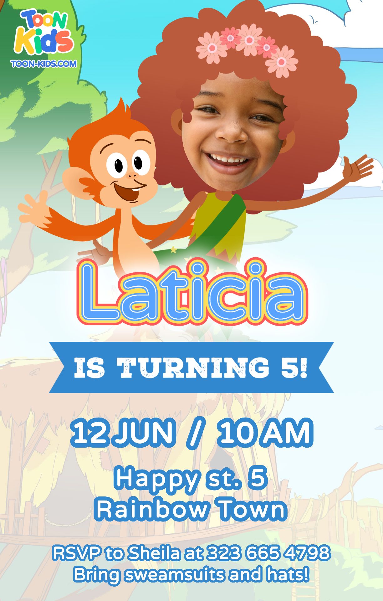 Jungle party invitation portrait
